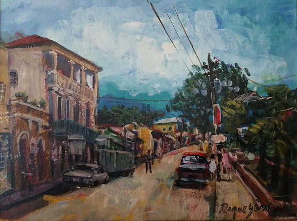 Calle de Pueblo, óleo sobre tela, 2014