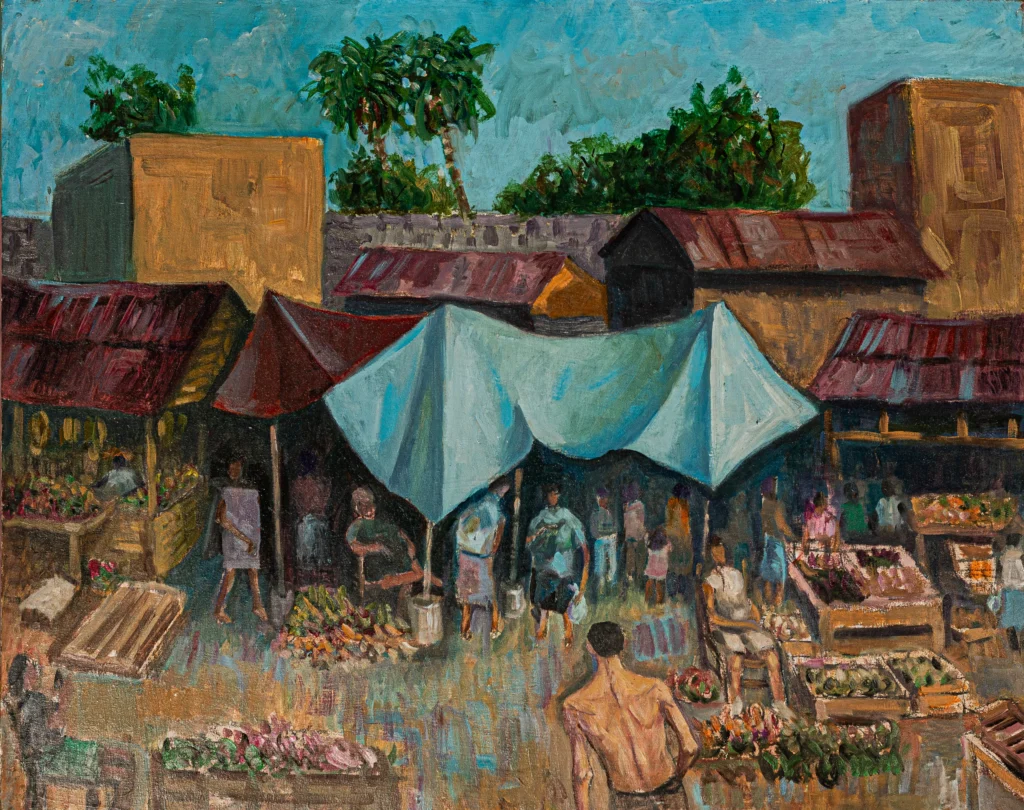 Mercado de Los Minas, óleo sobre tela, 2025