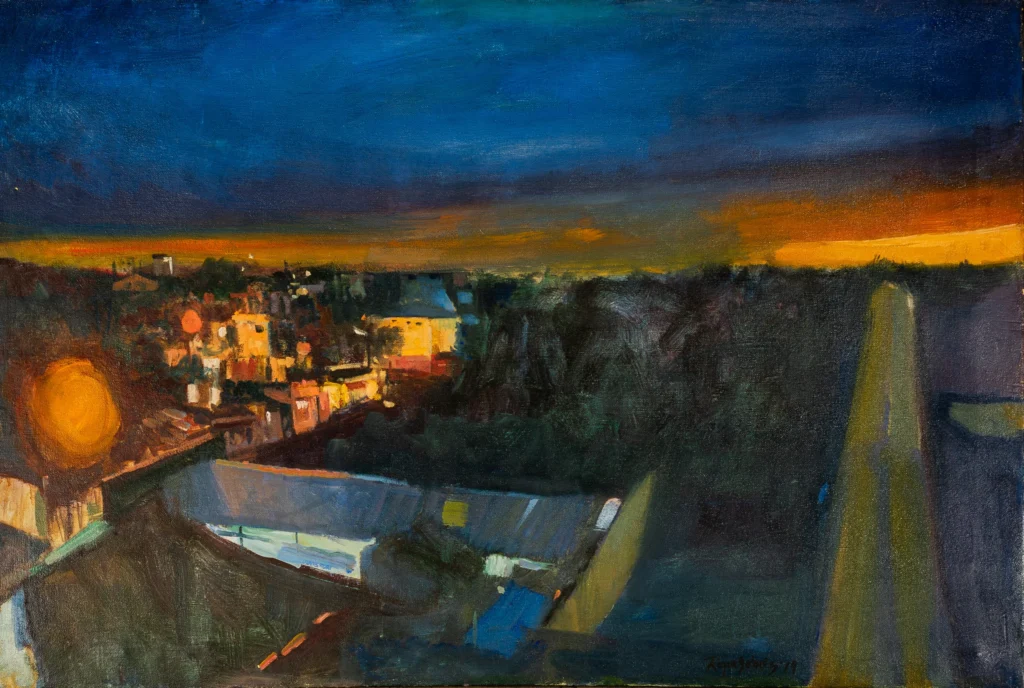 Vista nocturna II, óleo sobre tela, 2019