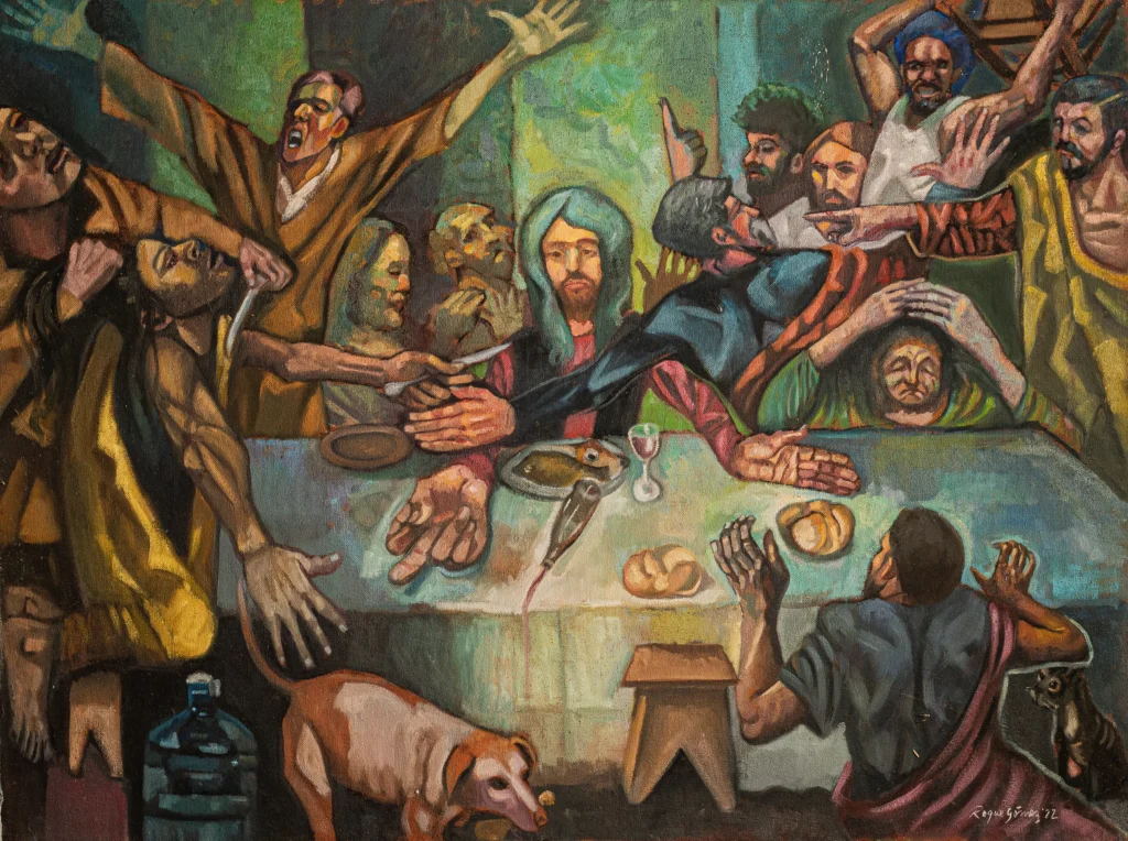 La Cena, óleo sobre tela, 2022