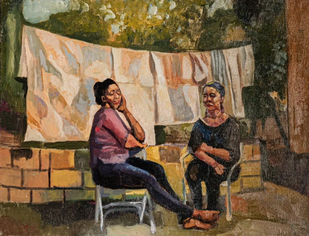 Las Chismosas, óleo sobre tela, 2023